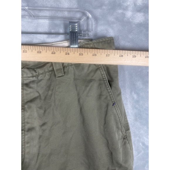 J. Crew Men's Olive Green Cargo Pants Button Fly Cotton Lined 35x30 Baggy Y2K - Picture 7 of 11